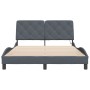 Estructura de cama luces LED terciopelo gris oscuro 120x200 cm