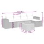 Set de muebles de jardín 6 pzas y cojines ratán sintético gris