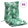 Cojines para silla respaldo bajo 6 uds tela estampado de hojas