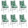 Cojines para silla respaldo bajo 6 uds tela estampado de hojas