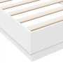 Estructura de cama madera de ingeniería blanca 100x200 cm