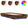 Estructura de cama con luces LED roble ahumado 90x200 cm