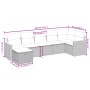 Set sofás de jardín 7 piezas y cojines ratán sintético beige