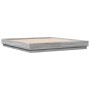 Estructura de cama con luces LED gris Sonoma 180x200 cm