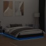 Estructura de cama con luces LED negro 160x200 cm