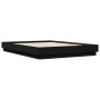 Estructura de cama con luces LED negro 160x200 cm