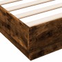 Estructura de cama madera de ingeniería roble ahumado 120x200cm