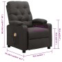 Sillón de masaje de tela gris oscuro