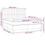 Cama box spring con colchón terciopelo azul oscuro 160x200 cm