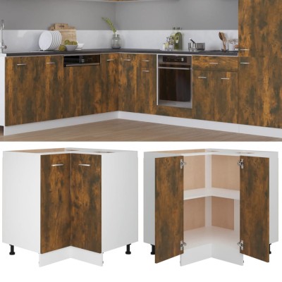 Armario cocina madera ingeniería roble ahumado 75,5x75,5x81,5cm