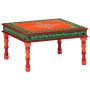 Mesa de centro madera maciza de mango naranja pintada a mano