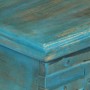 Baúl de almacenamiento madera maciza mango azul 100x40x41 cm