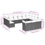 Set sofás de jardín con cojines 13 pzas ratán sintético beige