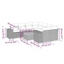 Set de sofás de jardín 9 pzas con cojines ratán sintético beige