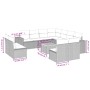 Set de sofás de jardín 12 pzas y cojines ratán sintético marrón