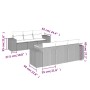 Set sofás de jardín 7 piezas y cojines ratán sintético beige