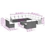 Set sofás de jardín 14 pzas con cojines ratán sintético beige