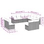 Set de sofás de jardín 11pzas con cojines ratán sintético beige