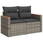 Set de sofás de jardín 10 pzas con cojines ratán sintético gris
