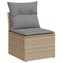 Juego de sofás jardín con cojines beige mezcla 6 pzas ratán PE