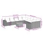 Set de sofás de jardín 11pzas con cojines ratán sintético beige