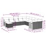 Set de sofás de jardín 11pzas con cojines ratán sintético beige