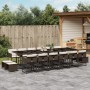 Set de muebles jardín 17 pzas y cojines ratán sintético marrón
