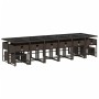 Set de muebles jardín 17 pzas y cojines ratán sintético marrón