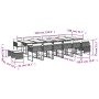 Set de muebles jardín 17 pzas y cojines ratán sintético marrón