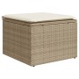 Set de sofás de jardín y cojines 8 piezas ratán sintético beige