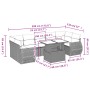 Set de sofás de jardín y cojines 8 piezas ratán sintético beige