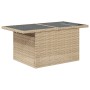 Set de sofás de jardín 9 pzas con cojines ratán sintético beige