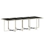 Set comedor jardín y cojines 15 pzas ratán sintético gris claro