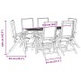 Juego comedor de jardín 7 pzas madera maciza acacia y textileno