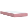 Cama box spring con colchón terciopelo rosa 100x200 cm