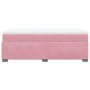 Cama box spring con colchón terciopelo rosa 100x200 cm