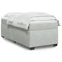 Cama box spring con colchón terciopelo gris claro 100x200 cm