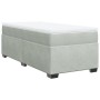 Cama box spring con colchón terciopelo gris claro 100x200 cm