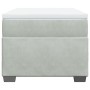 Cama box spring con colchón terciopelo gris claro 100x200 cm