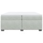 Cama box spring con colchón terciopelo gris claro 200x200 cm