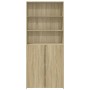 Aparador de madera de ingeniería roble Sonoma 80x42,5x185 cm