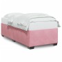 Estructura de cama sin colchón terciopelo rosa 90x190 cm