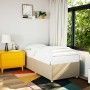 Estructura de cama sin colchón tela crema 80x200 cm