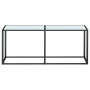 Mesa consola vidrio templado mármol blanco 180x35x75,5 cm