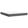 Cama box spring con colchón tela gris oscuro 180x200 cm