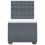Cama box spring con colchón terciopelo gris oscuro 90x190 cm