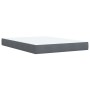 Cama box spring con colchón terciopelo gris oscuro 140x190 cm