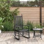 Mecedora con asiento curvo madera maciza de álamo negro