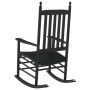 Mecedora con asiento curvo madera maciza de álamo negro