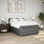 Cama box spring con colchón tela gris oscuro 140x190 cm